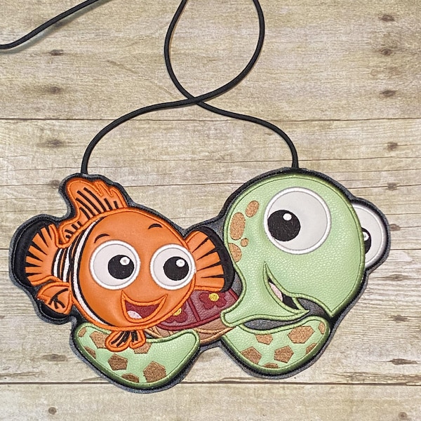 Borsa a tracolla Alla ricerca di Nemo, borsetta Disney Nemo e Squirt, borsetta Disney per ragazze, borsetta piatta Nemo e Squirt