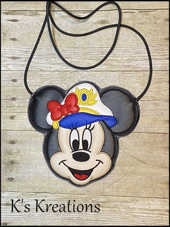 Captain Minnie Crossbody Bag, Girls Disney Crossbody Purse, Disney Cruise Ship Bag, Minnie Cruise Flat Purse