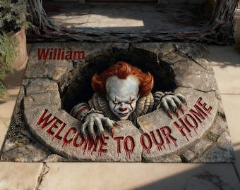 Halloween 3D Horror Movie Illusion Rug, Scary Outdoor Mat, Horror Home Decor Mat, Halloween Home Decor, Creepy Halloween Gift, Horror Decor