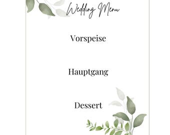Hochzeit Menükarte, Menükarte, Hochzeit, Boho Hochzeit