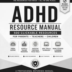 adhd resource manual pdf 500 clickable resources for parents teachers