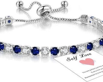 Rotes CZ Tennis Armband | 925 Sterling Silber überzogenes verstellbares Armband | Elegantes Geschenk für Sie Hypoallergenen Sparkle Schmuck