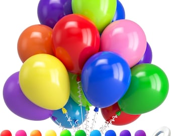 100er Pack Regenbogen Latexballons 12 Zoll, mehrfarbige Partyballons für Kindergeburtstag, Helium-Partydekorationen, Regenbogenthema