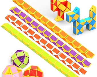 12er Pack Magic Snake Cube Fidget Spielzeug, Kinder Party Taschenfüller, Puzzle-Würfel für Jungen-Mädchen, Klassenzimmer-Belohnungsgeschenke