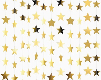 2 Pack GlitterStarGirland Banner, 70 FTHingPartyDecoration, Doppelseitig SparklyPaperGirland BabyShower, Geburtstag, Hochzeit, Weihnachten Hintergrund