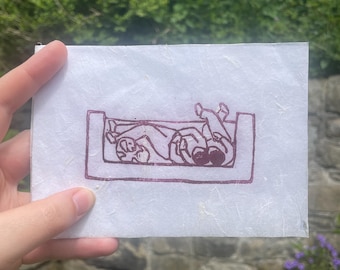 Sofa Linocut Print