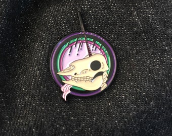 Unicorn Club soft enamel pin, pastel goth, unicorn skull, horror badge, unicorn lover gift, lapel pin, kawaii, pin collector, creepypasta