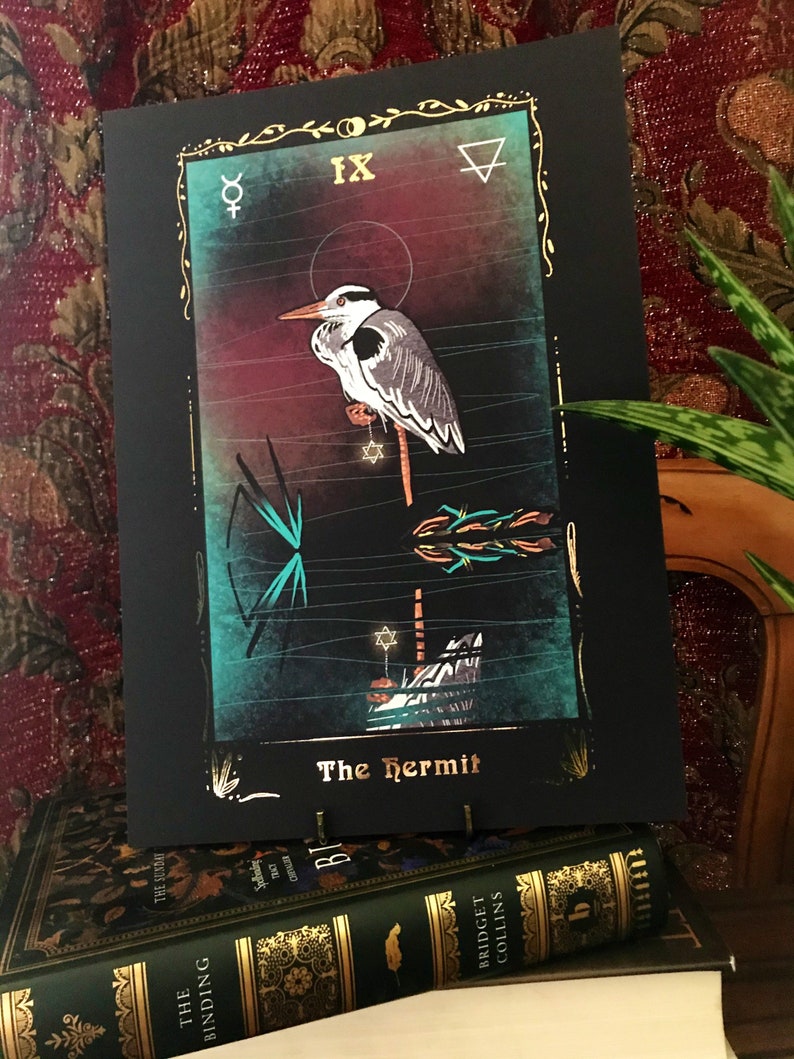The Hermit IX Foil Tarot Print- Deluxe A4 Art Print (8x11 Inches ...