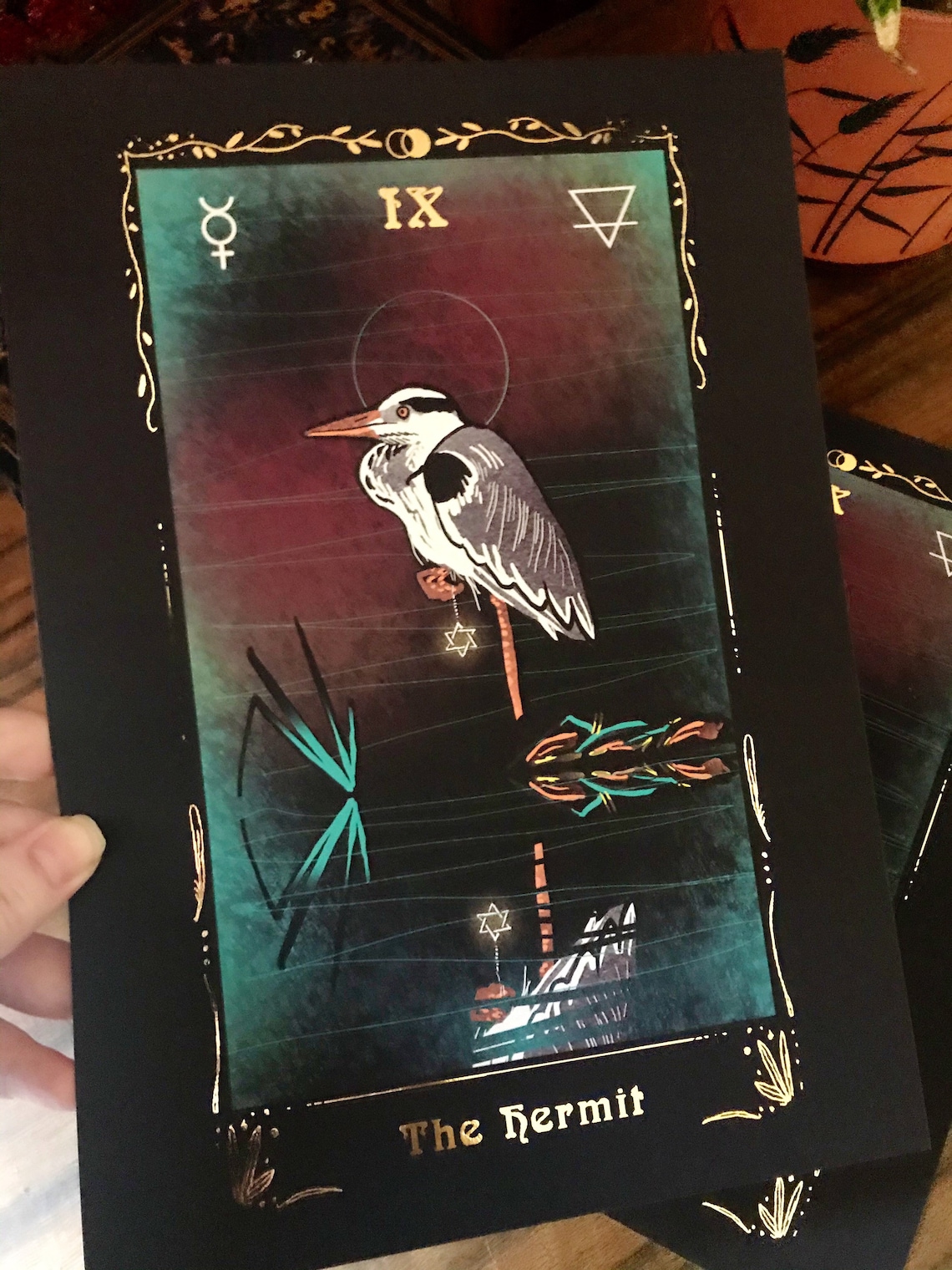 The Hermit IX Foil Tarot Print- Deluxe A4 Art Print (8x11 Inches ...