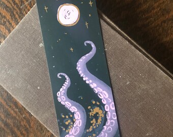 Kraken Gold Foiled 55x173mm Bookmark- perfect gift for book lovers! Gothic, horror, tentacle, alchemy, Octopus, Scuba, Cthulhu, Lovecraft