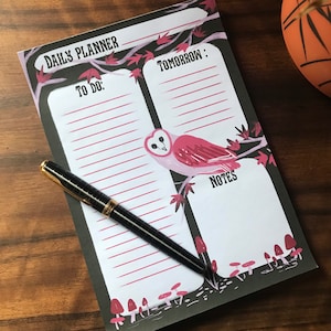 A5 daily planner- pastel goth style to do list, productivity tracker- 50 pages- desk organiser, cute stationary, motivation, office, student