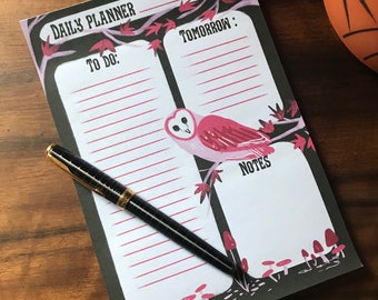 A5 daily planner- pastel goth style to do list, productivity tracker- 50 pages- desk organiser, cute stationary, motivation, office, student