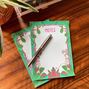 Bloco de notas de plantas carnívoras A5 - páginas fáceis de destacar, papel de carta botânico, bloco de mesa, presente, planejador diário, bloco de notas, papel de carta fofo, gótico