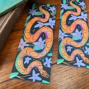 Segnalibro boa arcobaleno brasiliano - 55 x 148 mm! Amante dei serpenti, accessori per libri, bifacciale, segnalibro, erpetologia, regalo per lettori, regali letterari