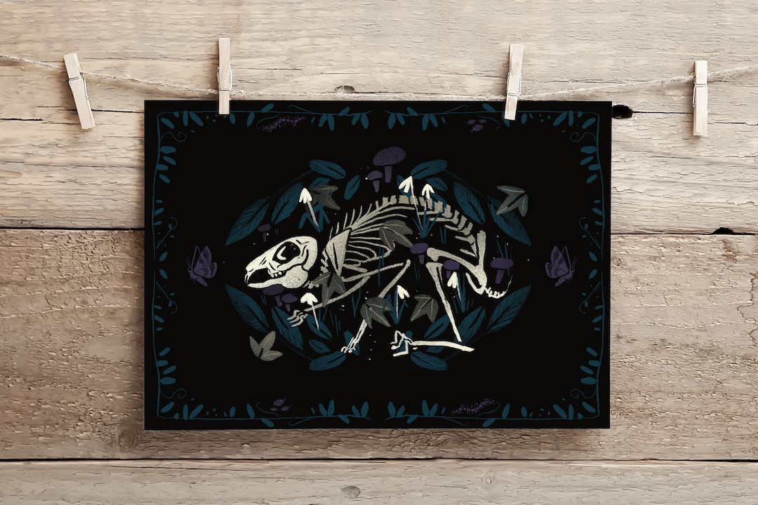 Nature's Decay A4 (8x11 Inch) Art Print, Gothic Art, Rabbit Skeleton ...