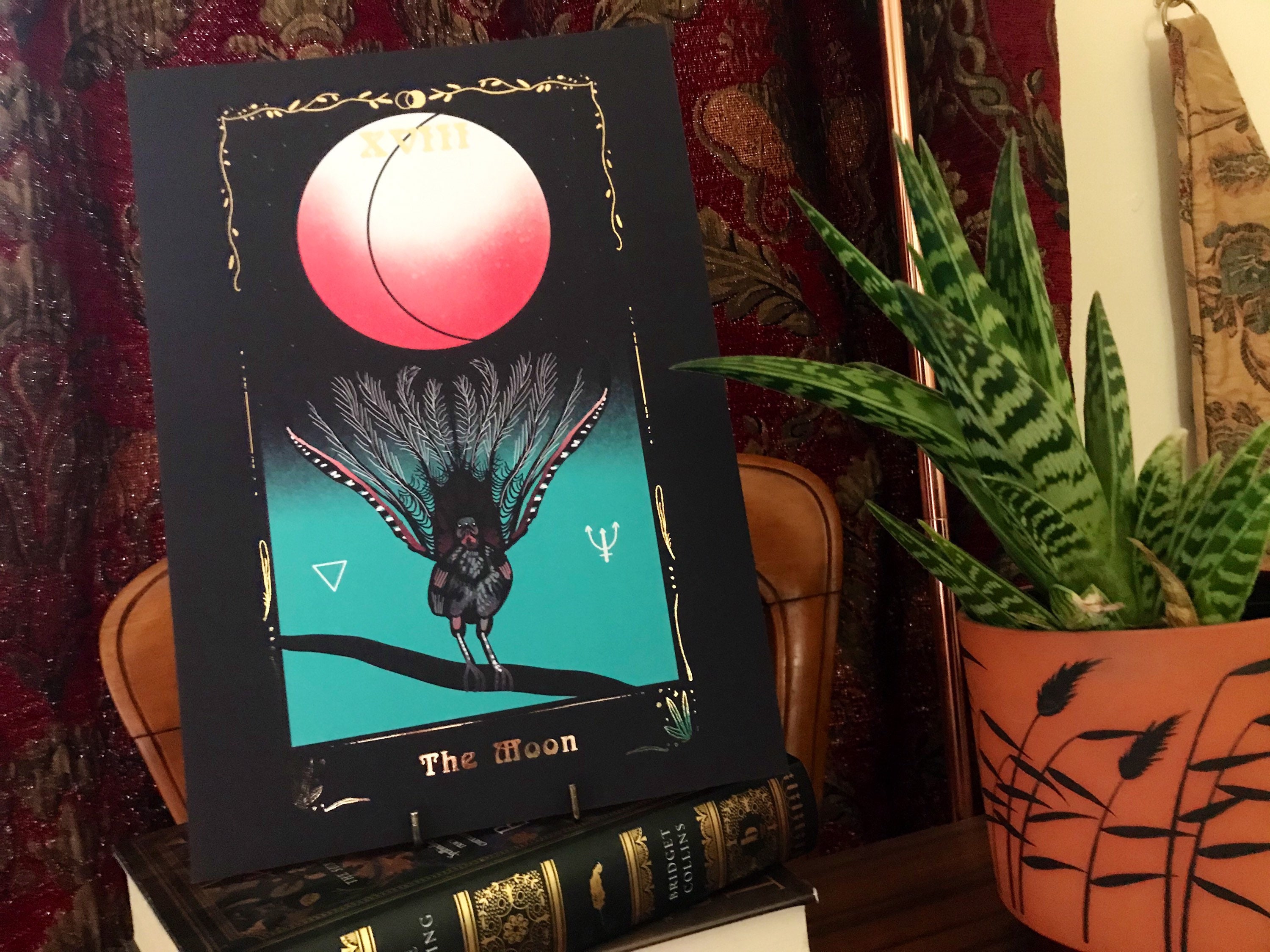 The Moon XVIII foil tarot print deluxe A4 art print 8x11 Etsy