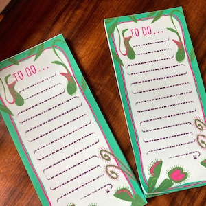Vleesetende planten DL-takenlijst - gemakkelijk afscheurbare pagina's, botanisch briefpapier, bureaulegger, cadeau, dagelijkse planner, leuk briefpapier, gotisch
