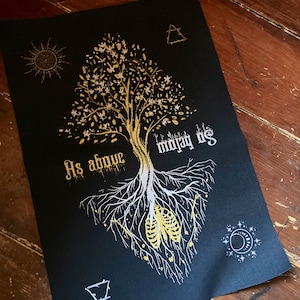 As Above, So Below screen printed XL back patch-Gothic accessories, occult, horror, large patch, statement, punk, sow on, goth, alchemy