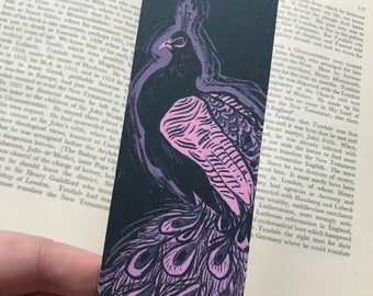 Peacock 55x148mm Bookmark- perfect gift for book lovers! Gothic, Victorian style, bird,Nature art, Feather, Pastel, pattern, Peafowl