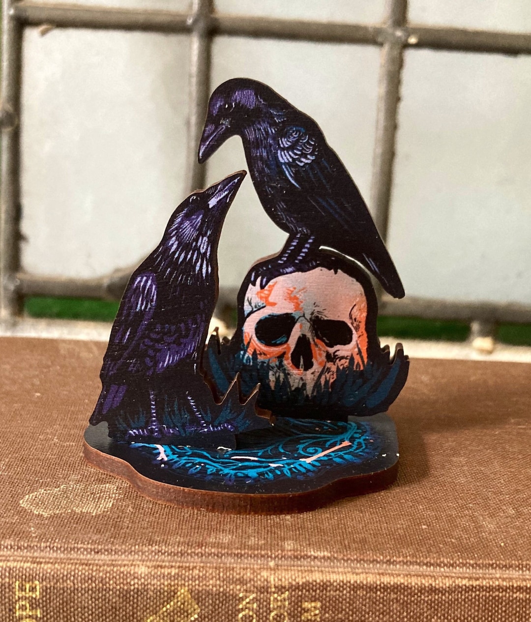 Attempted Murder Crow Standee- 75mm (3 Inch) Laser Cut Maple Wood Desk ...