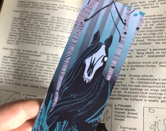 Kelpie Bookmark 55x148mm- Celtic, Folklore, scottish folktales, cryptids, skull, water horse- perfect gift for book lovers! Gothic, horror