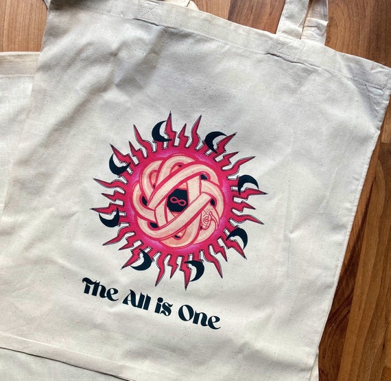 Ouroboros 100% Cotton tote bag- Gothic accessories, occult, snake lover gift, shopper, eternity,witchy, canvas, pastel goth, reptile, punk