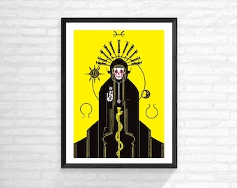 Four horseman of the apocalypse Pestilence print- 2 sizes- horror poster- gothic art, gothic decor, creepy, skeleton, medieval style