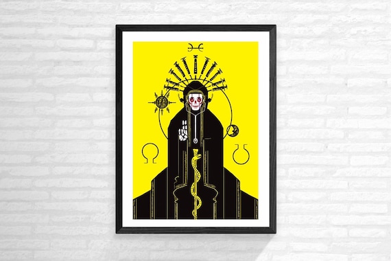 Four horseman of the apocalypse Pestilence print- 2 sizes- horror poster- gothic art, gothic decor, creepy, skeleton, medieval style