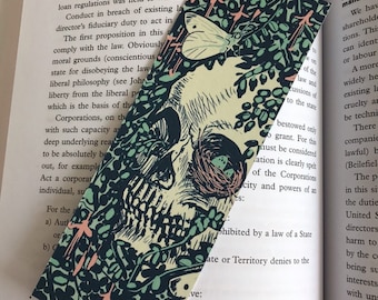 Nature's Garden Bookmark 55x148mm- victorian style Skulls, Fuchsias, flowers, butterflies- perfect gift for book lovers! Gothic, horror