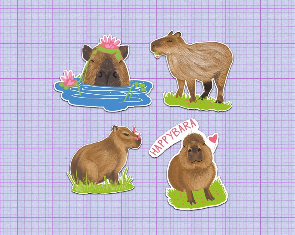 Capybara 10cm Vinyl Sticker Set Guinea Pig Lover, Gift Set, Laptop Decal,  Cute Stationary, Cavy, Animal, Rodent, Cute Stickers, Art -  Norway
