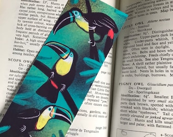 More than Toucan tango! Bookmark- 52x148mm- Book accessories, book lover gift, bird lover, toucan art print, jungle animals, tropical birds
