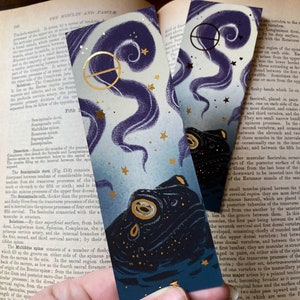Deluxe gold foil witches’ toad bookmark (148x 52cm) gold painted edges, gothic accessories, book lover gift, horror, pastel goth, occult art