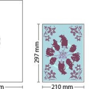 May include: Diagram showing the dimensions of three different paper sizes: A3, A4, and A5. A3 is the largest, measuring 420 mm by 297 mm. A4 is the middle size, measuring 297 mm by 210 mm. A5 is the smallest, measuring 210 mm by 148 mm.