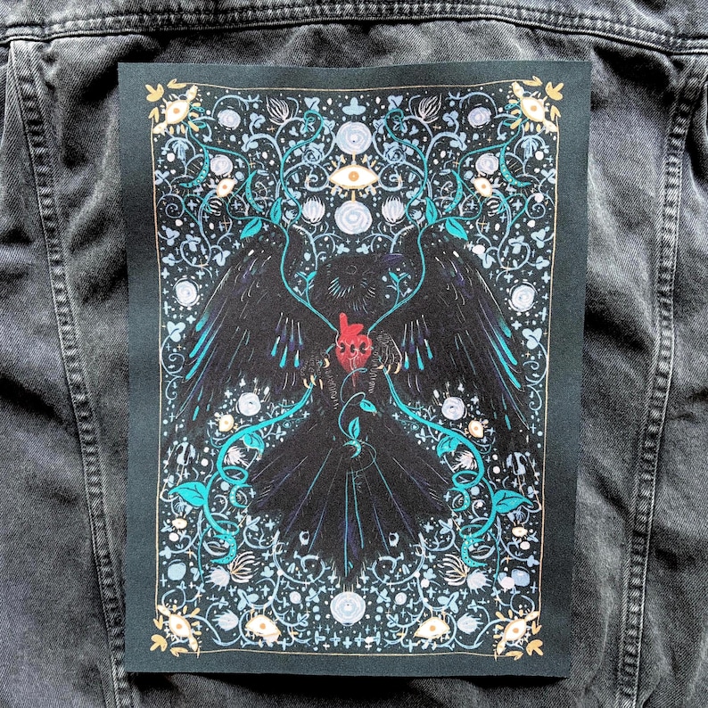Raven Ritual Back Patch - Sow on Back Patch, Occult Patch, Horror Art ...