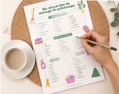 Printable Spring Cleaning Checklist French | Liste ménage printemps à imprimer | Cleaning Planner PDF | Organisation maison | Checklist nett