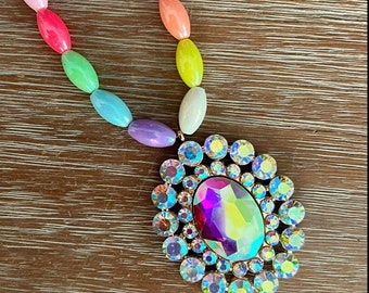 rainbow necklace rainbow jewelry pride jewelry rainbow charm necklace rainbow bracelet jewelry rainbow gifts