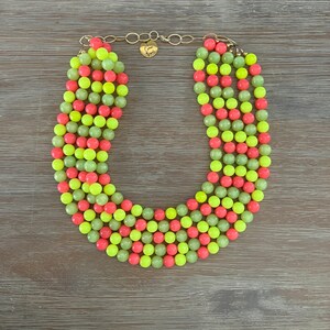Relaxdays - 12 Collares De Cuentas De Plástico De 49 Cm, 6 Colores Neón, Accesorio Hippie Para Fiestas Temáticas De Los 80, Carnaval Y Disfraces