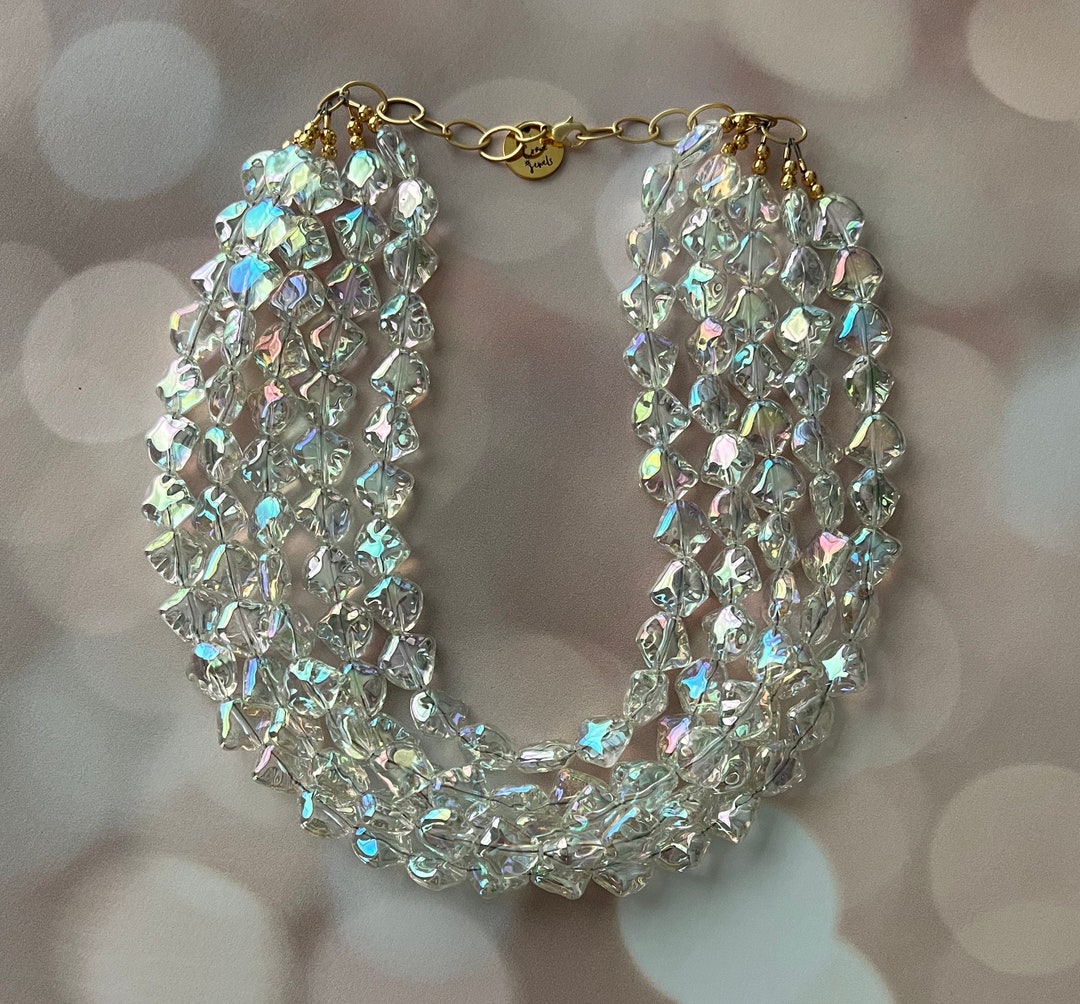 Dolce Statement Necklace- Iridescent Clear Crystal main image 1
