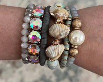 Stretch Bracelets, Pearl Fabulous Stack Bead Bracelet Stack, Rare Bird Set of Six Bracelets for 2024 -  Nantucket Jewelry