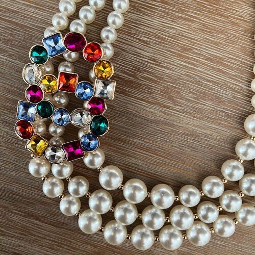 PEARL NECKLACE Statement Necklace Bridesmaid Jewelry Necklace Wedding Jewelry shops Statement Jewlery Multi Necklace