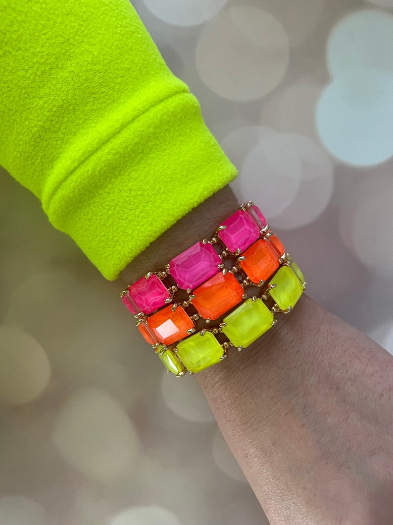 Sparkling Bracelet Stretch Crystal Bracelet Stretch Bracelet Sparkling Jewelry neon jewelry image 4