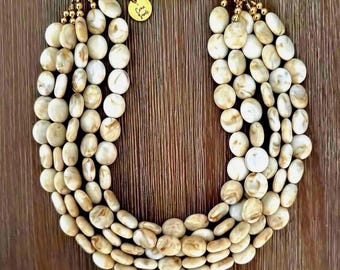2026 BEST SELLING NECKLACE The Driftwood Necklace for Women Brown/Cream Bead Necklace – Gorgeous Cream Beads The Perfect Neutral Necklace