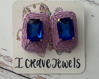 Statement Earrings Crystal Statement Jewelry Beaded Earrings - The Indigo Collection - Cotton Candy Boho Earrings