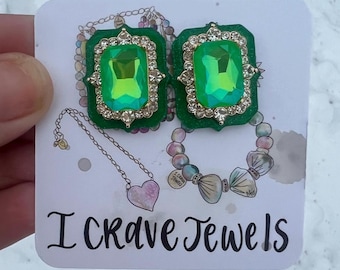HEIRLOOM inspired jewelry Vintage Earrings Grandma Chic Jewelry Neon Earrings Bright SHAMROCK GREEN