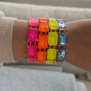 Sparkling Bracelet Stretch Crystal Bracelet Stretch Bracelet Sparkling Jewelry neon jewelry image 1