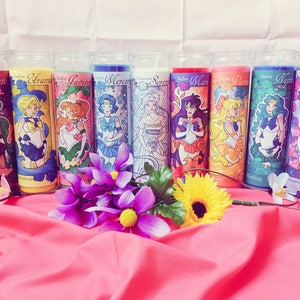 Bougies votives blanches avec sortilèges Senshi
