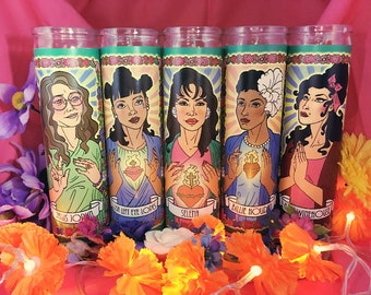 Female Artists - Memorial Votive Candles (Selena, Billie Holiday, Amy Winehouse, Janis Joplin, Lisa Left Eye Lopes)