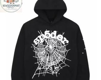 Sp5der Black Hoodie | Spider Web Graphic|| Y2K Streetwear