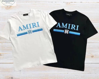 Von AMIRI inspiriertes übergroßes grafisches T-Shirt, Unisex-Streetwear-T-Shirt (schwarz / weiß)