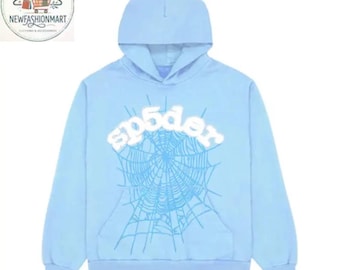 Trendy Spinnennetz Hoodie Blau || Unisex Streetwear Sweatshirt